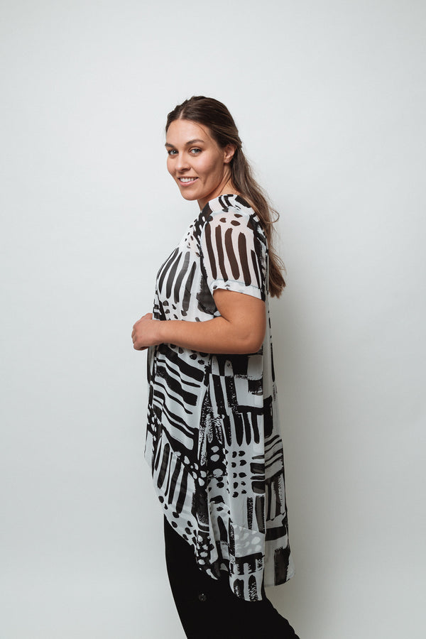 Balearic Top- Black/White