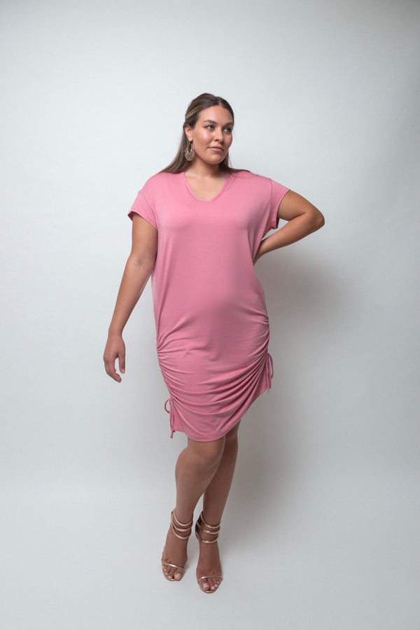 Evissa T-shirt Dress-Blush Pink