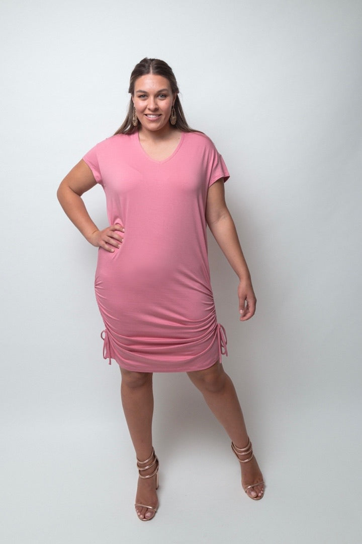 Evissa T-shirt Dress-Blush Pink