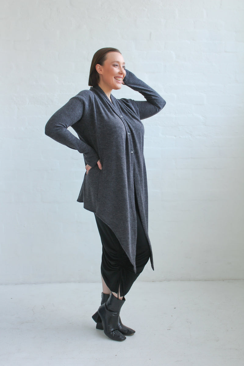 Eden Waterfall Cardi- Charcoal