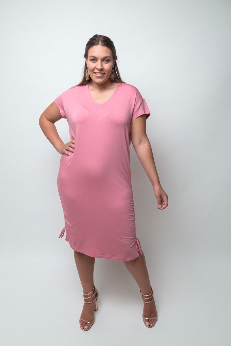 Evissa T-shirt Dress-Blush Pink